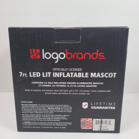 Ohio State 7 FT. LED Lit Inflatable Brutus Mascot By Logo Brands - Picture 2 of 4